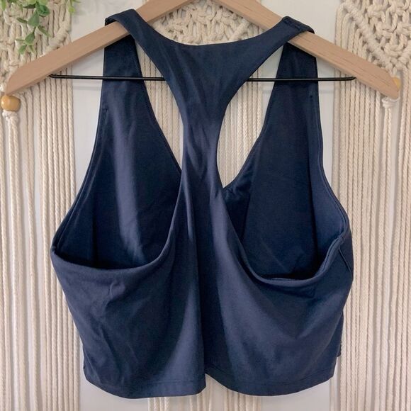 AERIE Offline Real Me Medium Support Stretch Racerback Sports Bra Navy Blue XXL - Picture 2 of 9